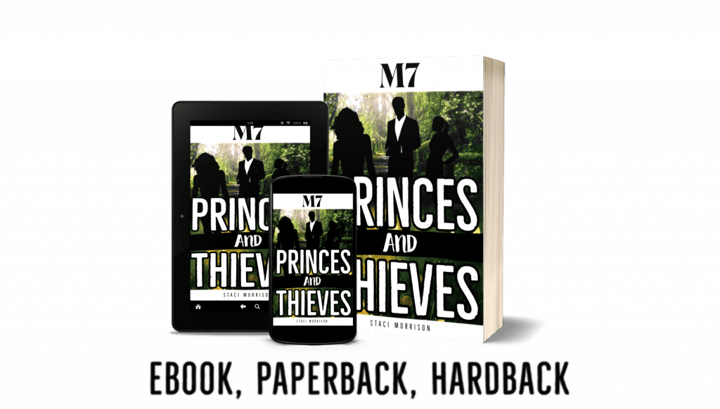 Book Cover in woods with silhouettes