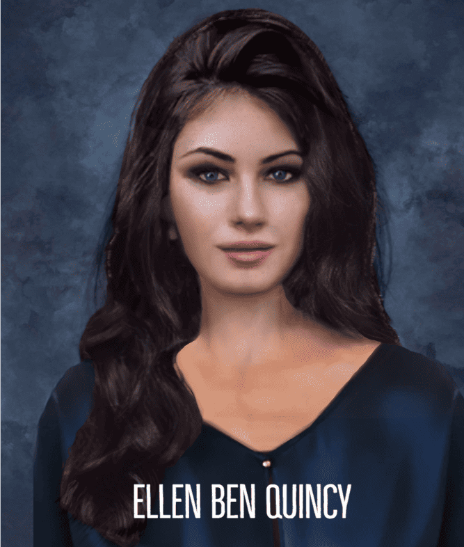 Long Cool Woman, model black hair blue eyes